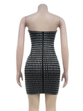 Strapless Mini Bodycon Dress - Blingy Bag LLC