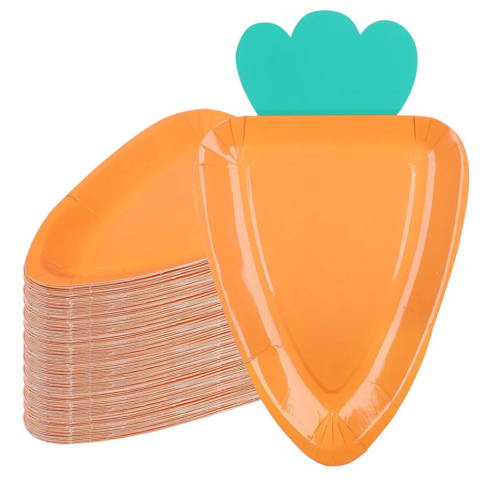 Carrot Shape Disposable Plates - Blingy Bag LLC