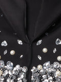 Spliced Diamonds Lapel Dress - Blingy Bag LLC