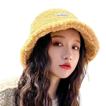 Unisex Winter Warm Fleece Bucket Hat – Cold-Resistant Fashion Fisherman Cap with Sunshade