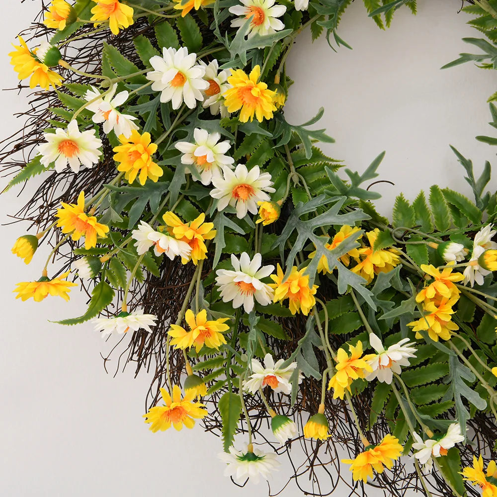 Yellow Daisy Spring Wreath - Blingy Bag LLC