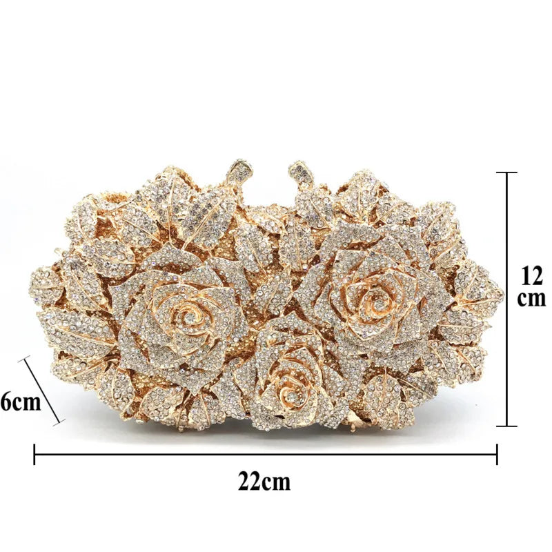 Floral Diamond Party Clutch - Blingy Bag LLC