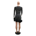 Ruffles Bodycon Mini Dress - Blingy Bag LLC