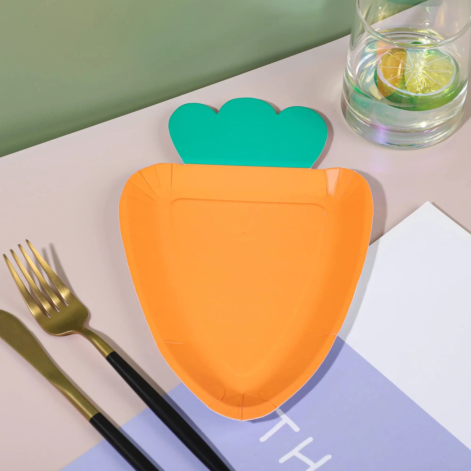 Carrot Shape Disposable Plates - Blingy Bag LLC