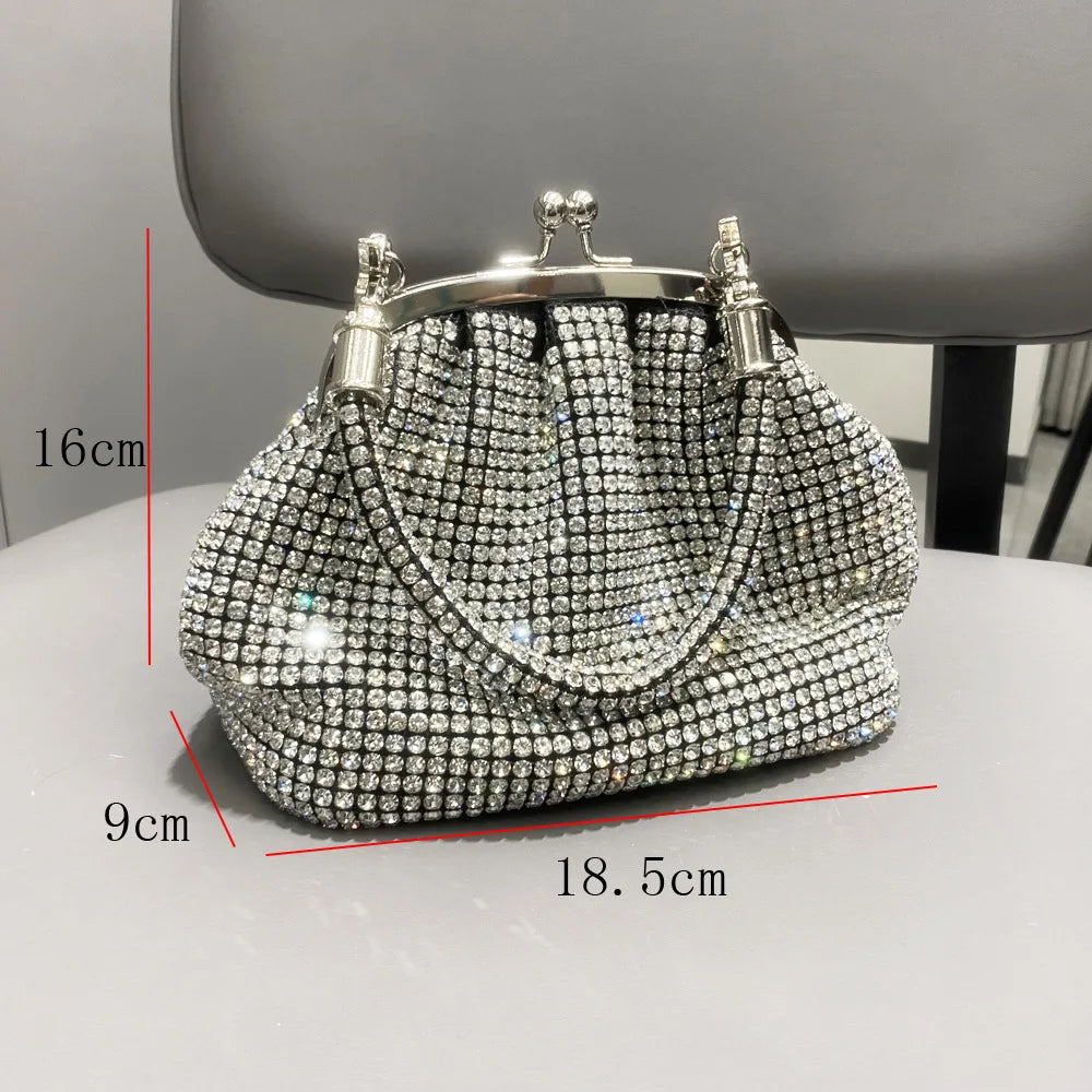 Luxury Silver Rhinestone Bag - Blingy Bag LLC