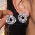 Full Rhinestone Stud Earrings - Blingy Bag LLC