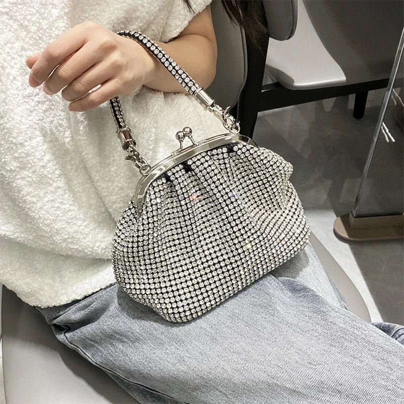 Luxury Silver Rhinestone Bag - Blingy Bag LLC