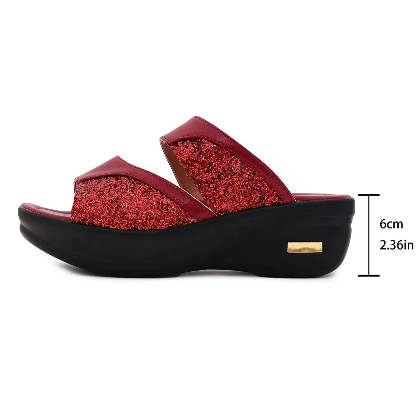 Casual Glitter Platform Slippers - Blingy Bag LLC