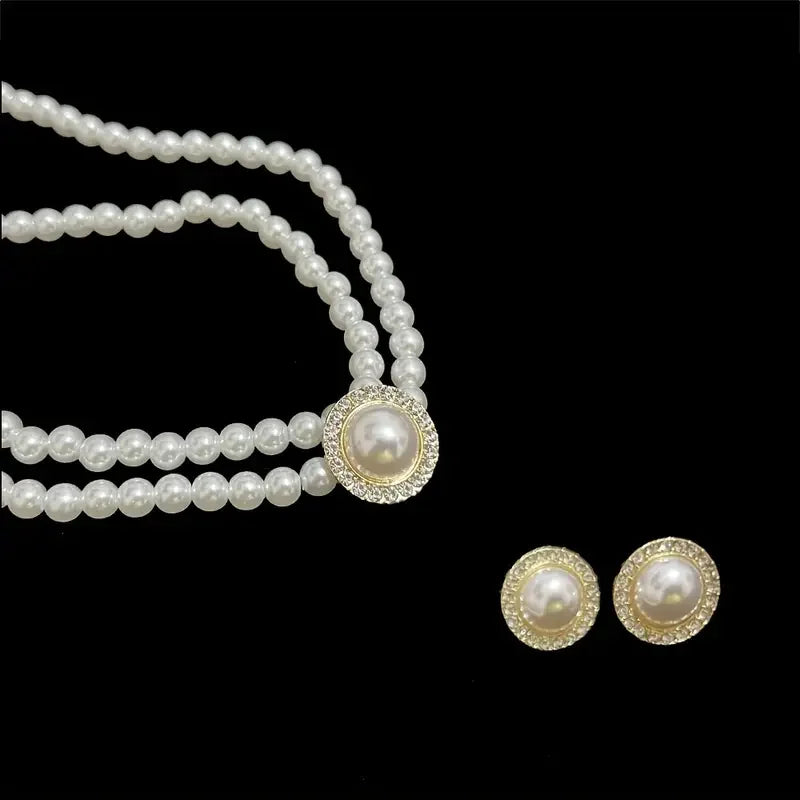 Round Pearl Jewelry Set - Blingy Bag LLC