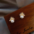 Honey Bee Pearl Stud Earrings - Blingy Bag LLC