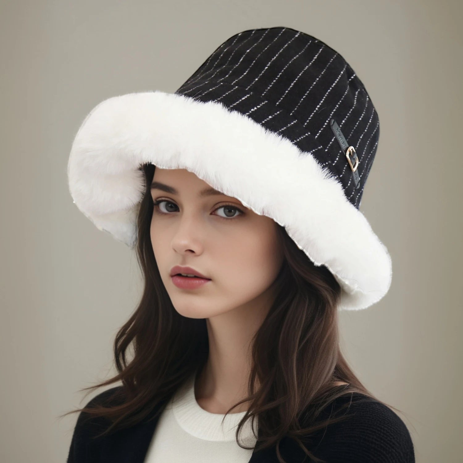 2025 Velvet Lei Feng Hat for Women – Warm Winter Fisherman Style with Ear Protection