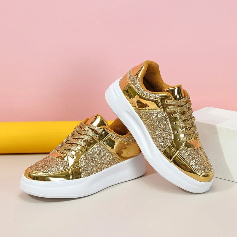 Glitter Lace-Up Bling Sneakers - Blingy Bag LLC