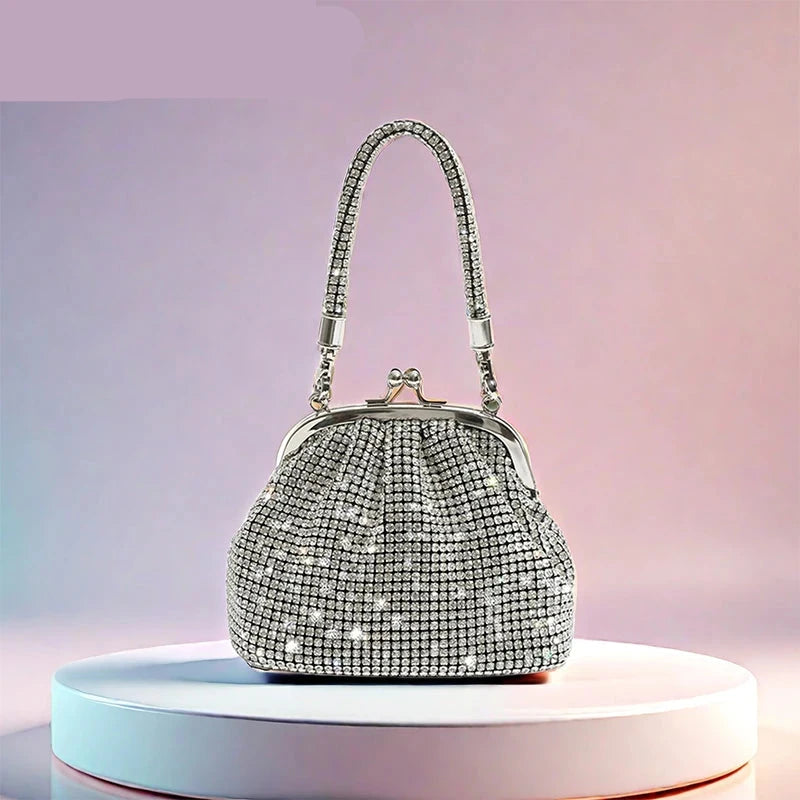 Luxury Silver Rhinestone Bag - Blingy Bag LLC