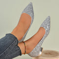 Low Heel Shiny Pointed Shoes - Blingy Bag LLC