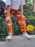 Sanrio Hello Kitty Pajamas Pants Happy Halloween Flannel Women Warm Woolen Whitecartoon Casual Home Pants Autumn Grils Trousers - Blingy Bag LLC