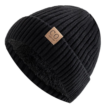 Warm Unisex Winter Beanie – Two-Tone Fur Ski Hat for Men & Women