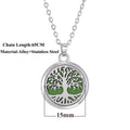 New Stainless Steel Fashion Tree of Life Aromatherapy Necklace Essential Oil Diffuser Perfume Locket Pendant Women Jewelry Gift - Blingy Bag LLC