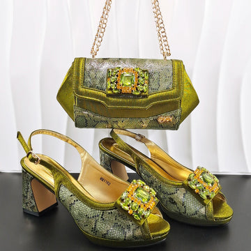 E4vening Diamond Heels & Matching Bag Set
