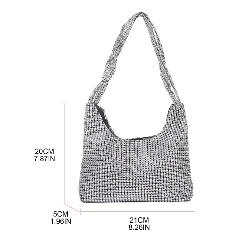 Delicate Rhinestone Shoulder Bag - Blingy Bag LLC