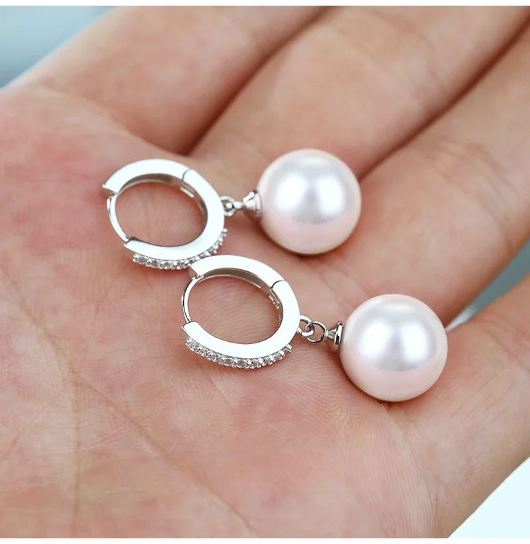 Freshwater Pearl Crystal Earrings - Blingy Bag LLC