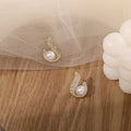 Flame Pearl Stud Earrings - Blingy Bag LLC