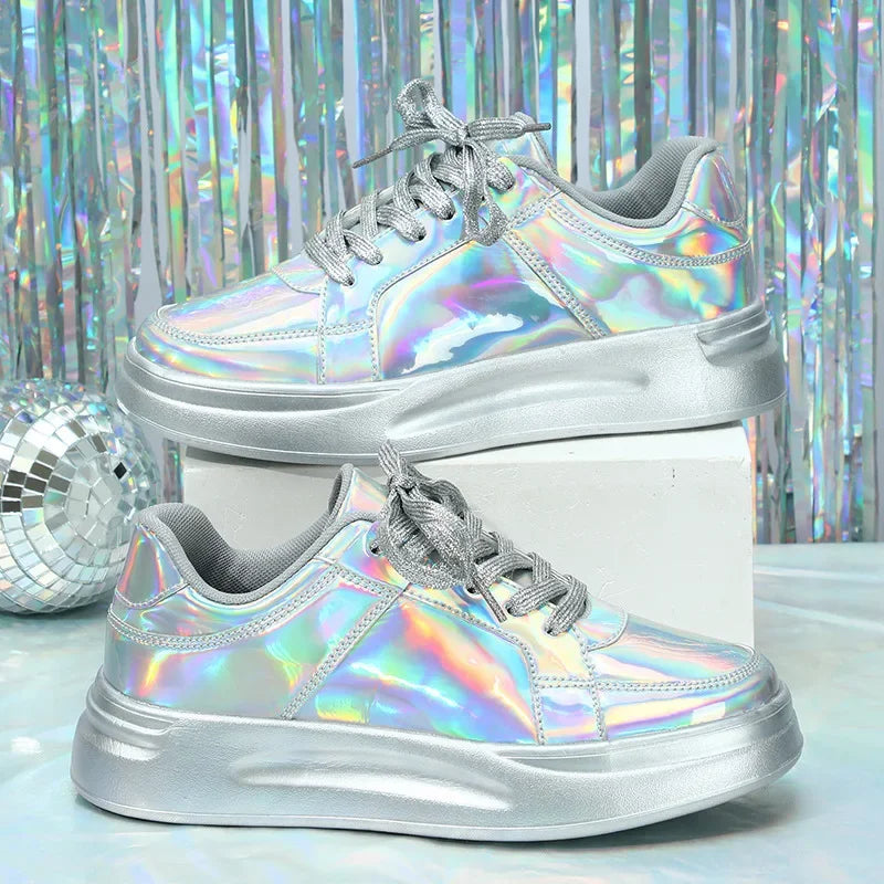 Glitter Lace-Up Bling Sneakers - Blingy Bag LLC