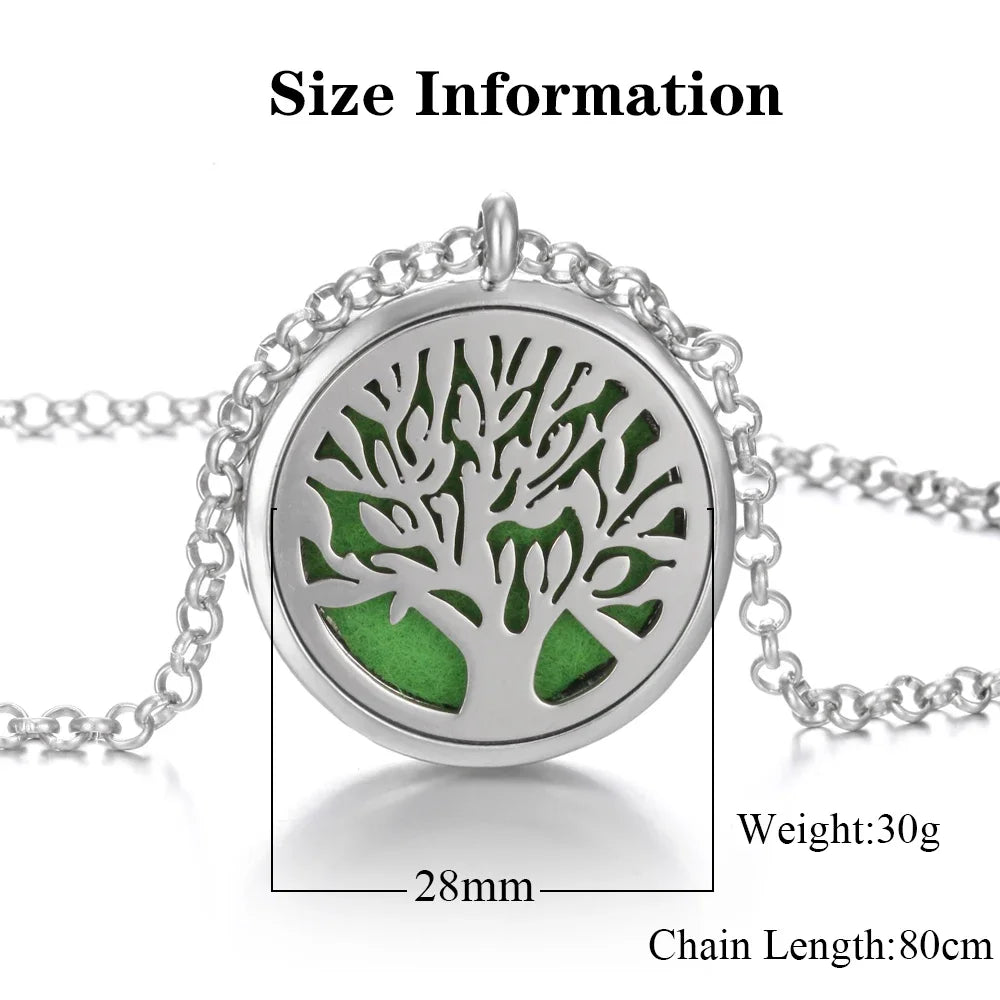 10pcs/lot Wholesale Essential Oil Diffuser Perfume Locket Pendant Necklace 34MM Round Open Locket Stainless Steel Aroma Necklace - Blingy Bag LLC