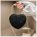 2024 Luxury Diamond Inlay Heart Shape Crystal Clutch Purse Stones Evening Wedding Party Shoulder Bag Rhinestone Clutches Bags - Blingy Bag LLC