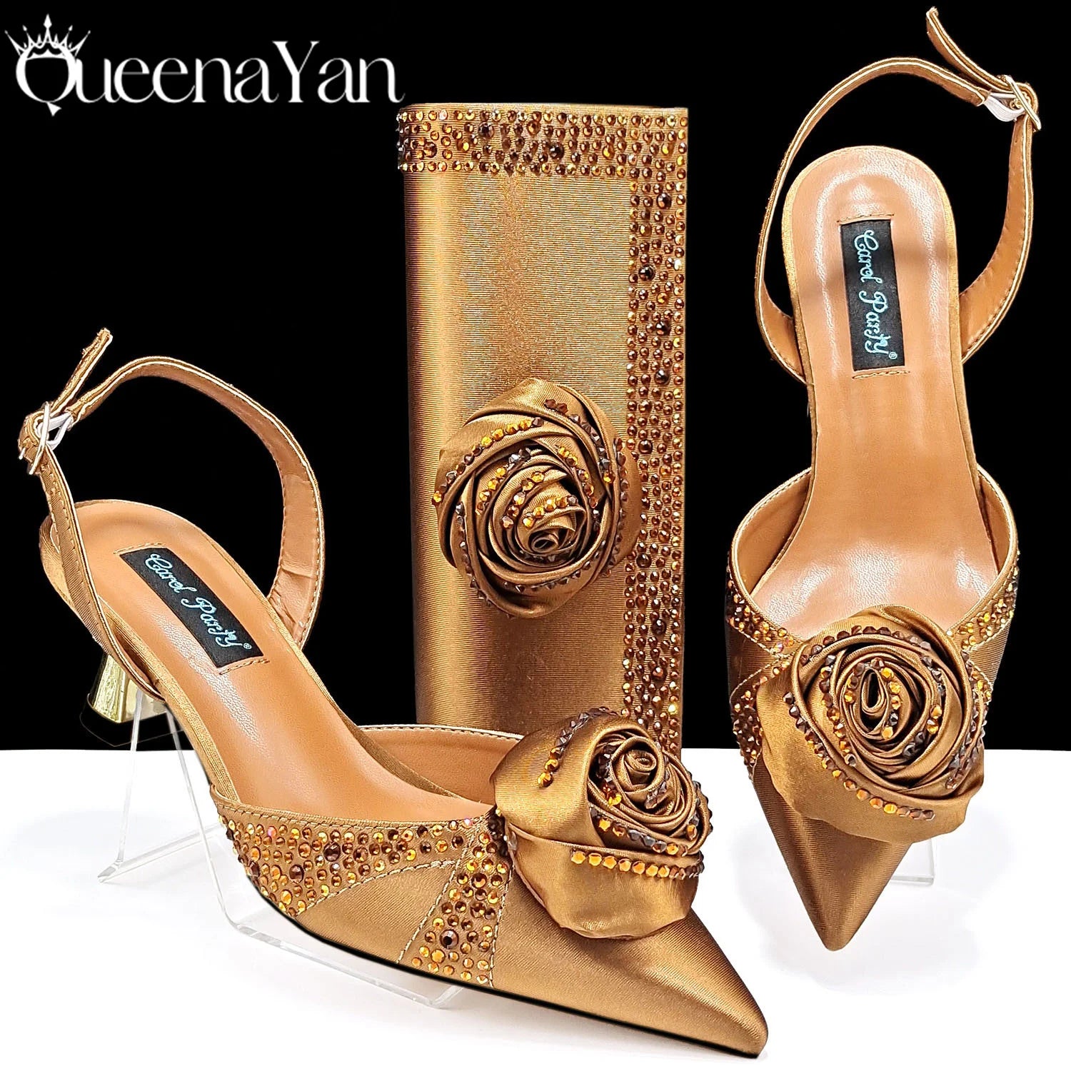 Fashionable Nigerian Party Shoes and Bag Set – Women’s Medium Heel Pointed Toe Shoes with Matching Color Handbag