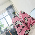 Kawaii Cartoon Pajamas Pants Halloween Hello Kitty Coral Fleece Pajama Pants Casual Home Soft Trousers Girl Clothes Gift - Blingy Bag LLC