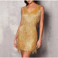 Feather Sexy Sequin Mini Dress - Blingy Bag LLC