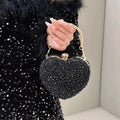 2024 Luxury Diamond Inlay Heart Shape Crystal Clutch Purse Stones Evening Wedding Party Shoulder Bag Rhinestone Clutches Bags - Blingy Bag LLC