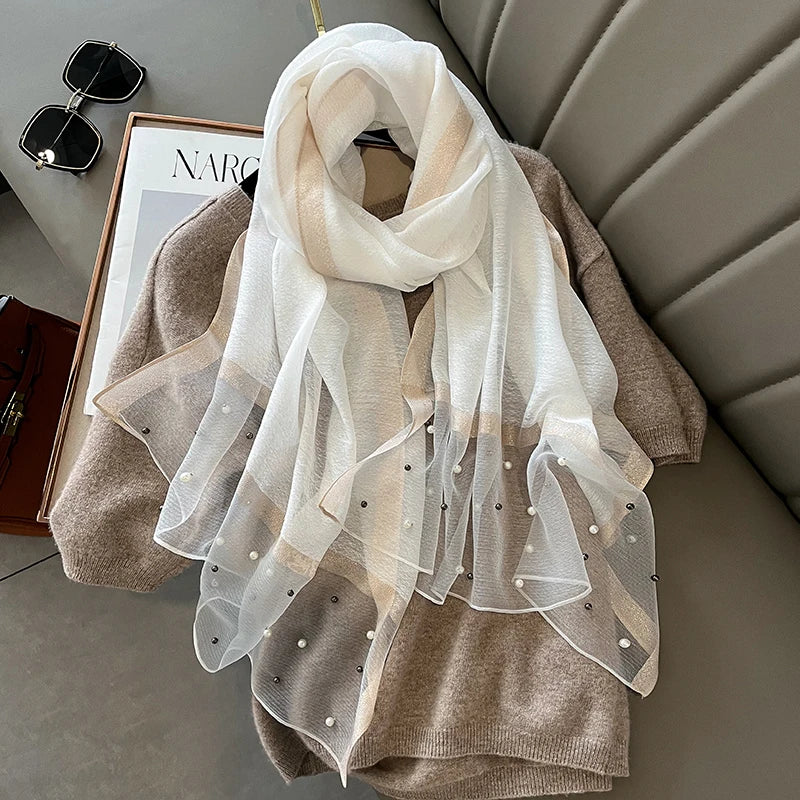 Shiny Diamond Silk Scarf - Blingy Bag LLC