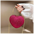 2024 Luxury Diamond Inlay Heart Shape Crystal Clutch Purse Stones Evening Wedding Party Shoulder Bag Rhinestone Clutches Bags - Blingy Bag LLC