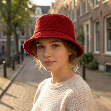 Spring Corduroy Bucket Hat – Lightweight, Face-Slimming Travel Cap