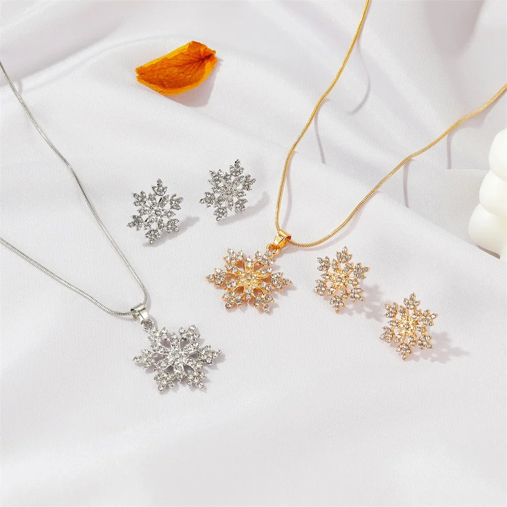 Snowflake Christmas Jewelry Set - Blingy Bag LLC