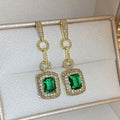 Green Cubic Zirconia Earrings - Blingy Bag LLC