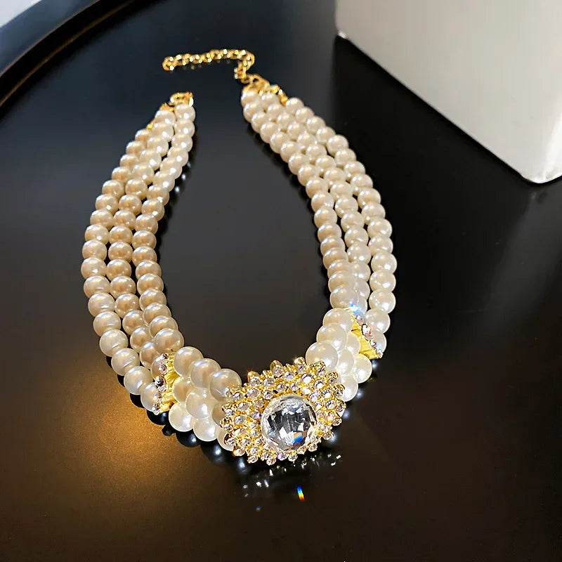 Three-Strand Pearl Choker - Blingy Bag LLC