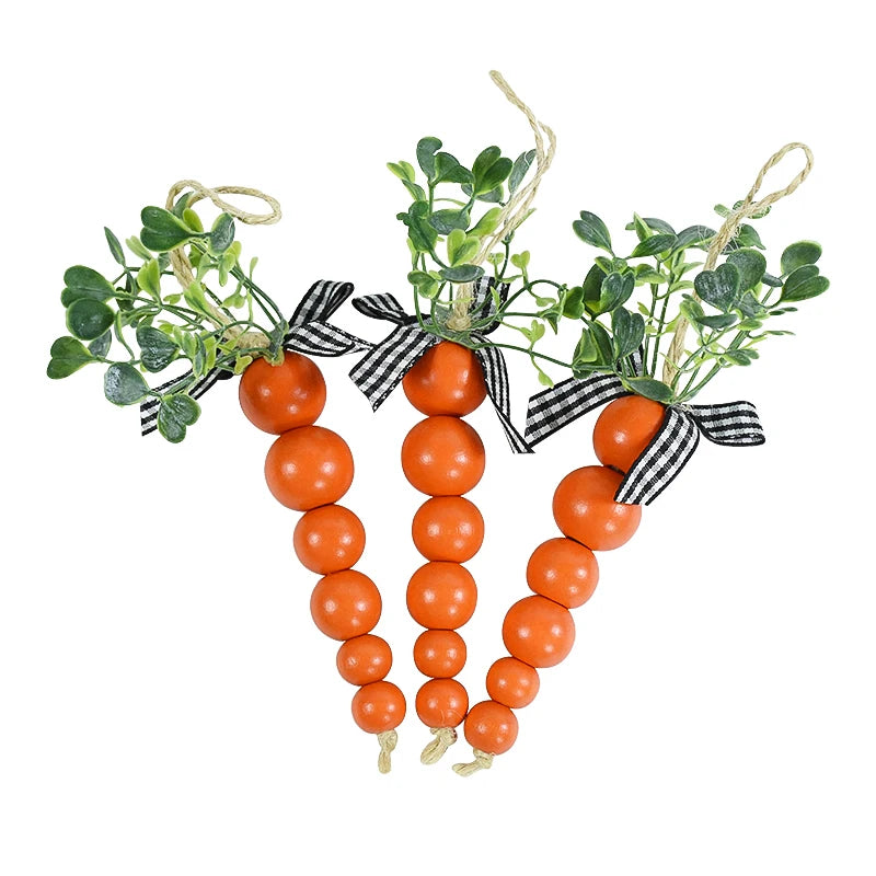 Easter Wood Carrot Bead - Blingy Bag LLC