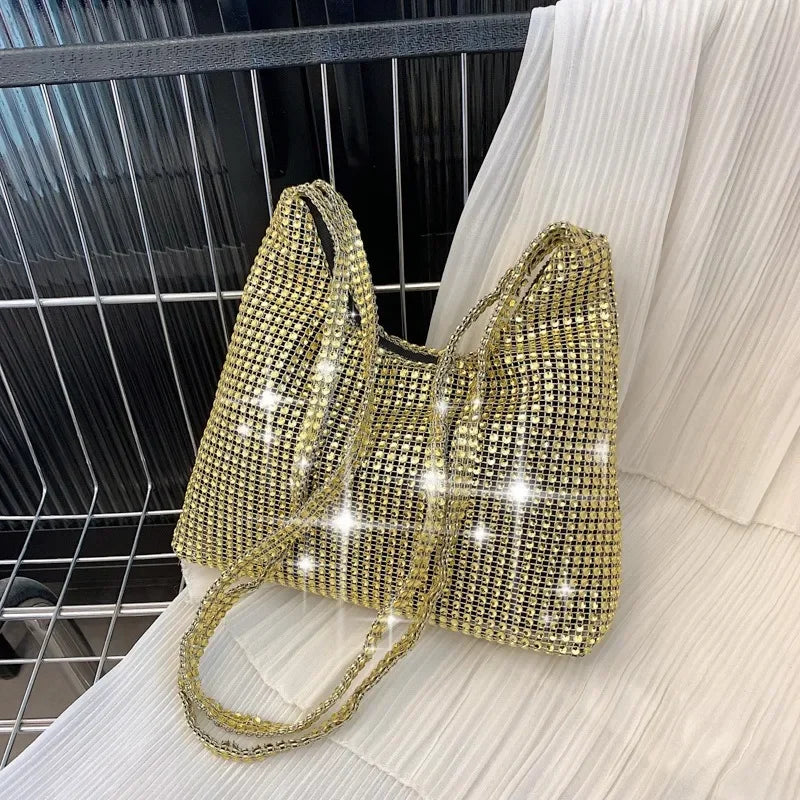 Fashion Rhinestone Shiny Handbag Women Sparkling Evening Clutch Tote Purse Bags Luxury Design Causal Handbag Ladies Shoulder Bag - Blingy Bag LLC