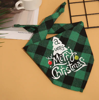 Pet Christmas Plaid Bandanas - Blingy Bag LLC