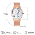 Rose Gold Mesh Band Marble Watch - Blingy Bag LLC