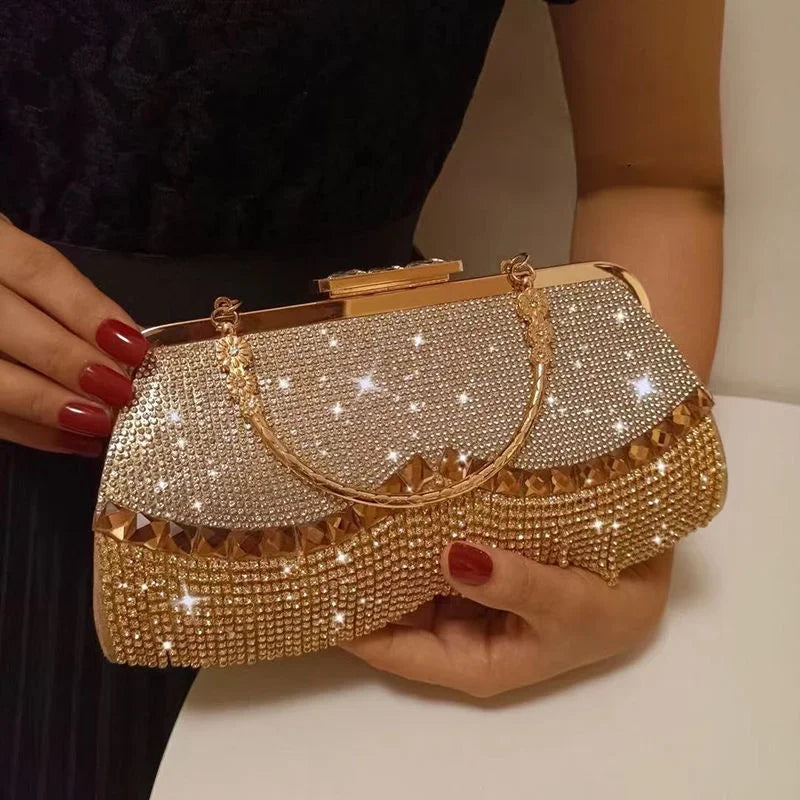 Diamond-Studded Evening Clutch - Blingy Bag LLC