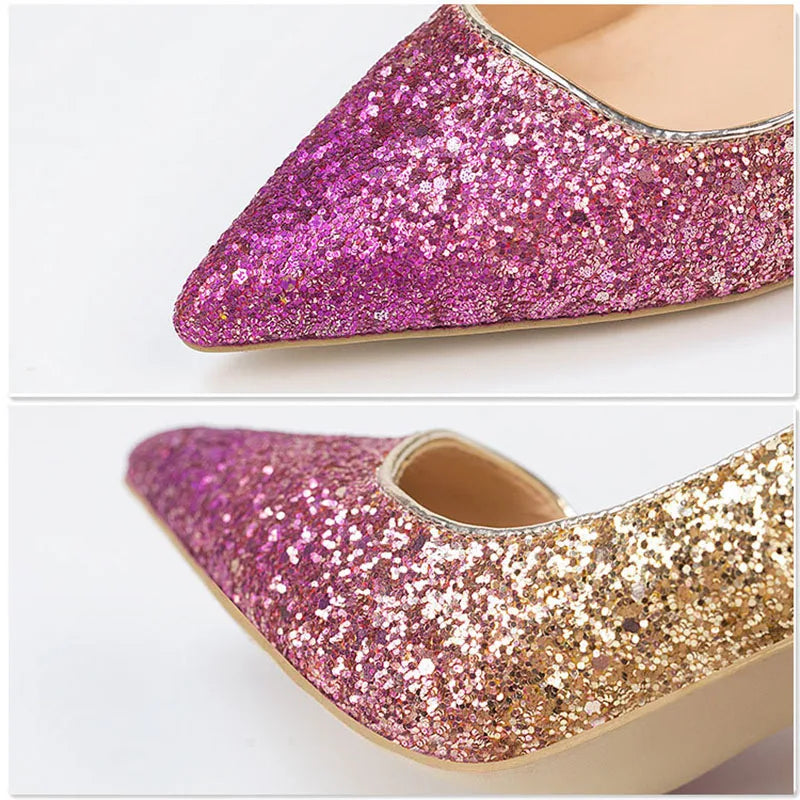 Gradient Glitter High Heels - Blingy Bag LLC