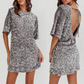 Sparkly Open-Back Loose Dress - Blingy Bag LLC