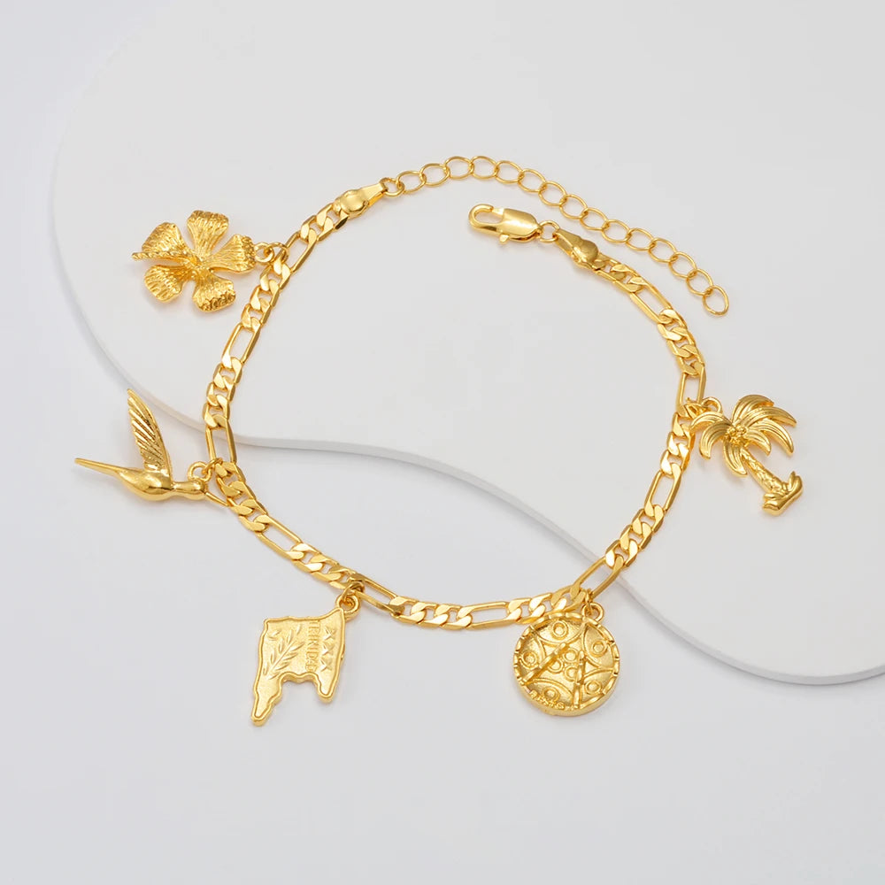 Gold Chain Charm Anklet - Blingy Bag LLC