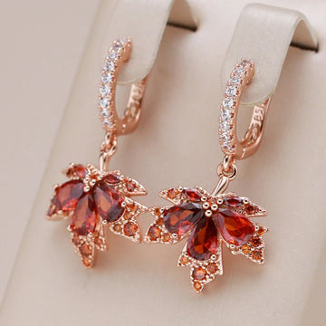 Maple Leaf Shiny Earrings - Blingy Bag LLC