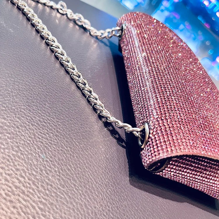 JIOMAY Rhinestones Bag for Women 2024 Mini Purses and Handbags Clutch Wallets Ladies PU Leather Chain Party Evening Shoulder Bag - Blingy Bag LLC