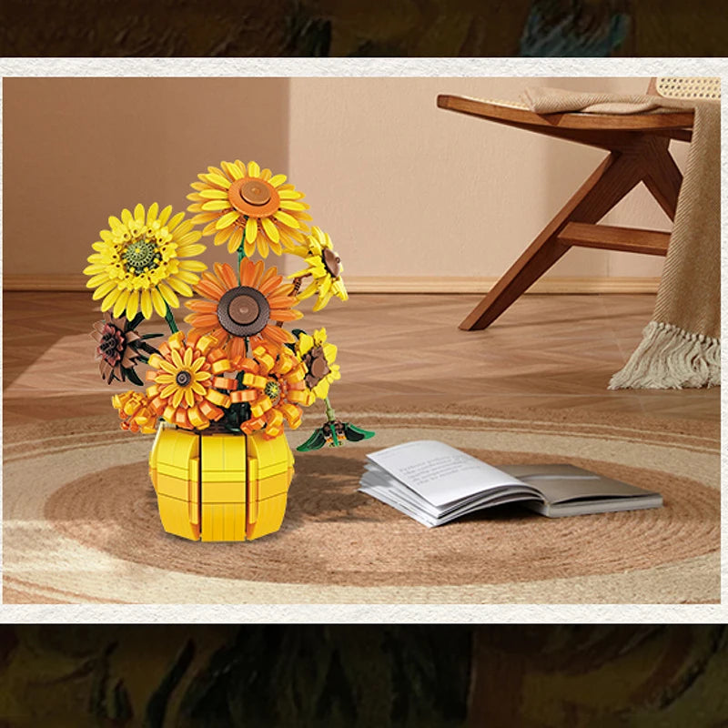 Sunflower Bouquet Model Bricks Set - Blingy Bag LLC