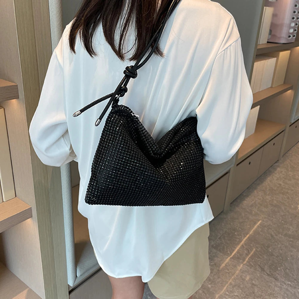 Fashion Rhinestones Evening Clutch Bag Women Shiny Tote Handbag Dinner Party Wedding Purse Elegant Sparkly Shoulder Underarm Bag - Blingy Bag LLC